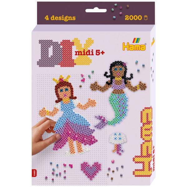midi 'Prinzessin & Meerjungfrau', Packung Hama Bügelperlen 3453 (0028178034535)