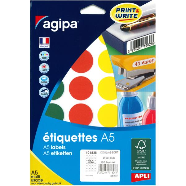 Markierungspunkte, Durchmesser: 45 mm, rund, farbig agipa 101829 (3270241018295)