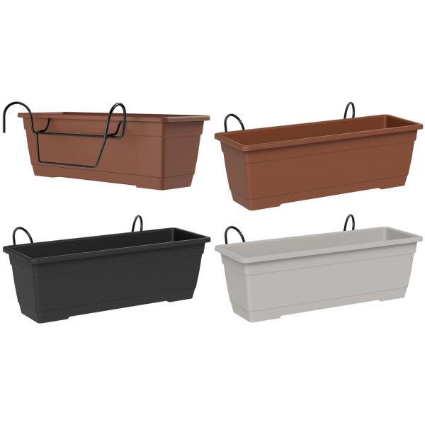 Blumenkasten-Set 'Birka', inkl. Halter, terrakotta tera 33170080001 (8051560244641)