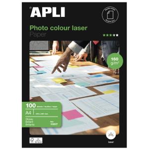 Laser-Foto-Papier, DIN A4, 160 g/ qm, hochglänzend APLI 011817 (8410782118176)