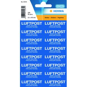 Textetiketten 'MIT LUFTPOST', 12 x 40 mm, blau / weiß HERMA 15035 (4008705150354)