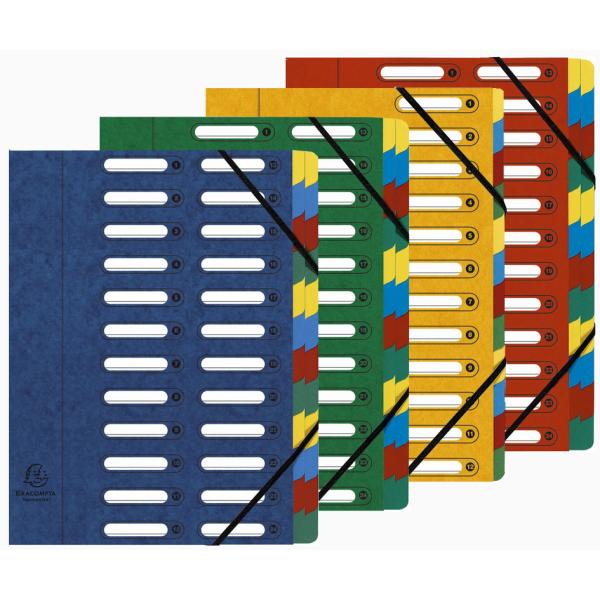 Ordnungsmappe, DIN A4, Karton, 24 Fächer, blau EXACOMPTA 55242E (3130630552420)