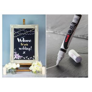 Kreidemarker Uni Chalk 0,9 1,3 mm weiß uni-ball 186101 (4902778175422)