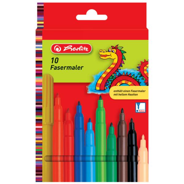 Fasermaler, 30er Karton-Etui herlitz 300010403 (4008118649315)