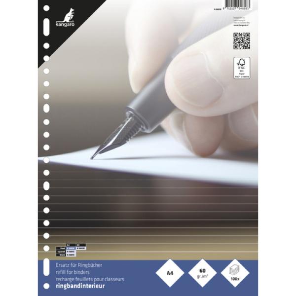 Ringbucheinlagen, 220 x 297 mm, blanko, 50 Blatt kangaro K-56013 (8712127104302)