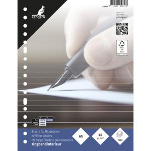 Ringbucheinlagen, 165 x 210 mm, liniert, 150 Blatt kangaro K-56020 (8712127048576)