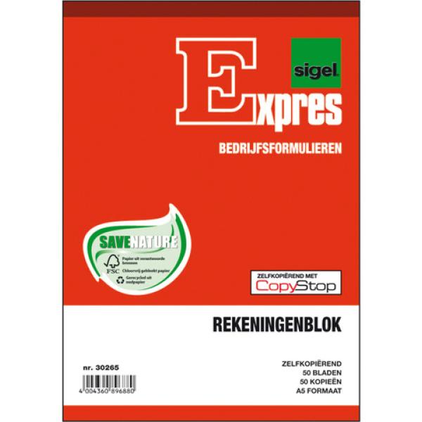 Rekeningblok, zelfkopierend, A5 staand, 2 x 50 vel Expres SI-30265 (4004360896880)