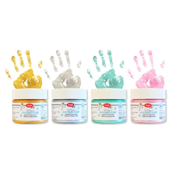ViVA DECOR Fingerfarbe 'ViVA KIDS', 4er-Set Glitzer Viva Decor 800301800 (4042972160067)