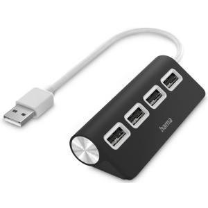 USB 2.0 Hub, 4 Port, schwarz hama 00200119 (4047443436900)
