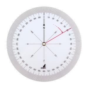 Kurswinkelmesser, Durchmesser: 126 mm, transparent kangaro K-4120100 (8712127014748)