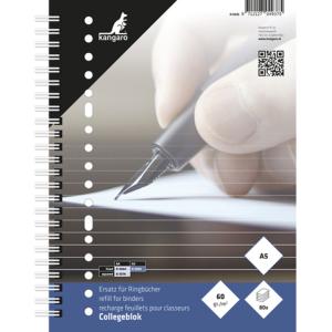 Collegenblock, DIN A5, liniert, 80 Blatt kangaro K-5545 (8712127049375)