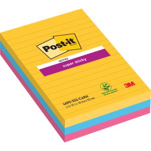 Post-it Super Sticky Haftnotizen Extrastark 46453ssa Farbsortiert, 3 Blöcke 7100234250 (0051141998848)