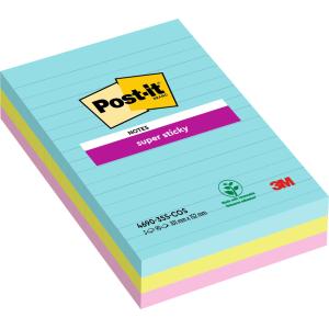 Post-it Super Sticky Miami Haftnotizen Extrastark Farbsortiert, 3 Blöcke 7100234643 (0076308871697)
