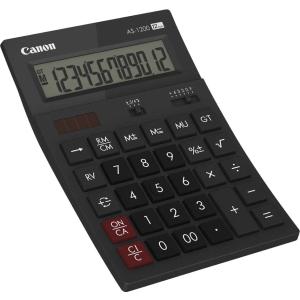 Tischrechner AS-1200, Solar-/ Batteriebetrieb, schwarz Canon 4599B001AB (4960999673677)