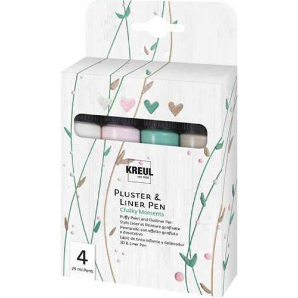 Pluster & Liner Pen, 4er Set Chalky Moments KREUL 49831 (4000798124250)