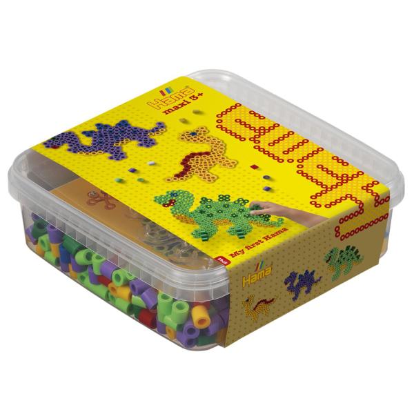 DAN_IMPORT Hama Bügelperlen maxi Dinosaurier 600 Stück Box (0028178087425)