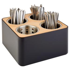 Besteckbehälter, mit 4 Fächern, Holz/ Kunststoff APS 93321 (4004133933217)