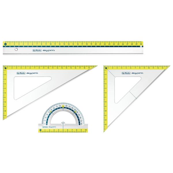 Geometrie-Set my.pen, 4-teilig, farbig sortiert herlitz 300003412 (4008110499604)