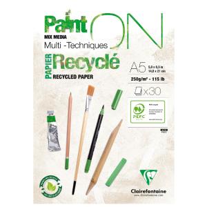Zeichenpapierblock PAINT'ON Recycle, DIN A5 Clairefontaine 975740C (3329689757409)