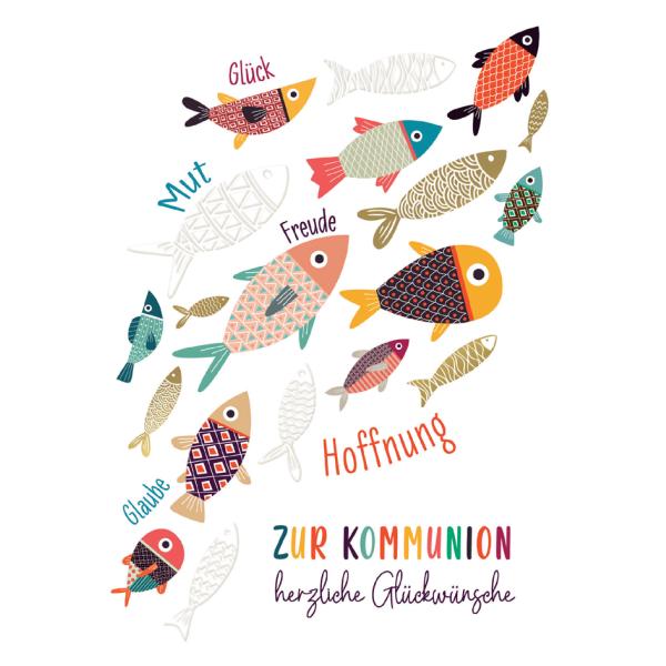 Kommunionskarte 'Fischschwarm' CACTUS 11-18712 (4262471379245)
