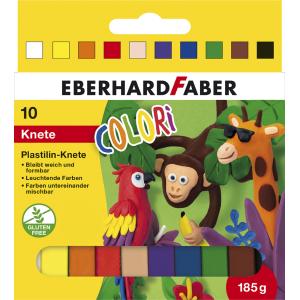 Plastilin-Knete COLORI, 10er Kartonetui EBERHARD FABER 572011 (4087205720113)