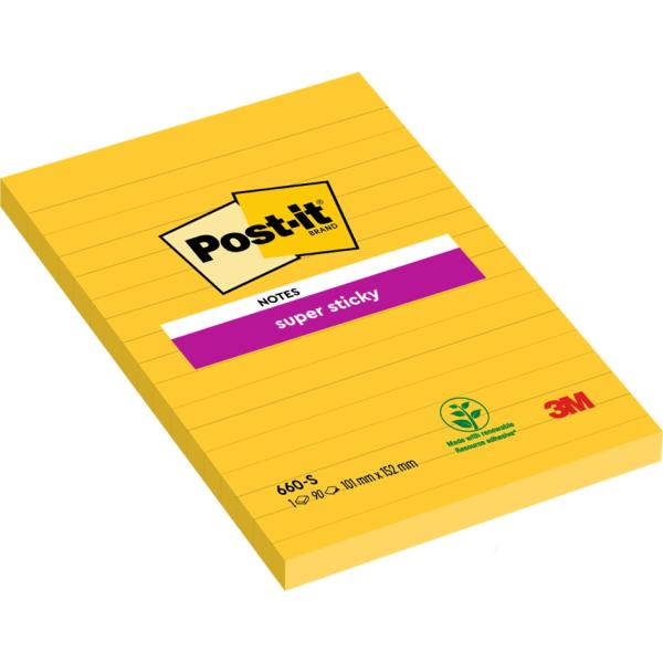 Haftnotizen super sticky notes, 101 x 101 mm, gelb Post-it 675-3SCY (0051141998817)