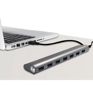USB 3.0 Hub, 7-Port, Aluminiumgehäuse, grau LogiLink UA0308 (4052792048636)