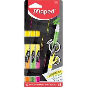 Maped Fluo Duo Textmarker Farbsortiert, 3 St. 734127 (3154147341278)