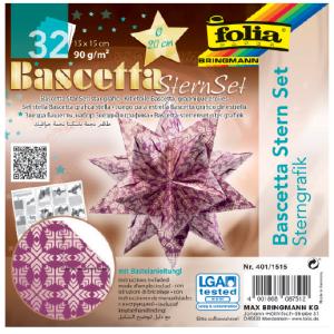 Faltblätter Bascetta-Stern, weiß / bedruckt folia 407/1515 (4001868087765)
