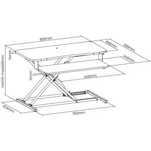 Sitz-Steh Workstation mit Tastaturablage, schwarz LogiLink EO0053 (4052792071467)
