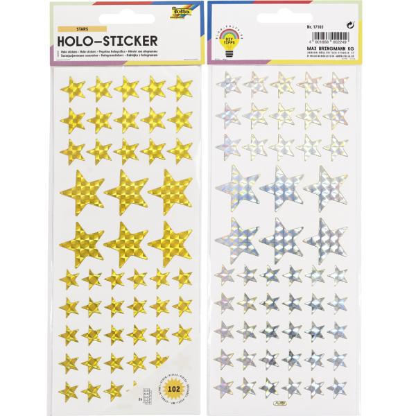 Holographie-Sticker 'Sterne', gold und silber folia 17103 (4001868002249)