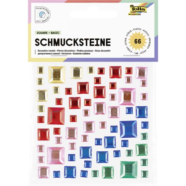 Schmucksteine SQUARE PASTEL, selbstklebend folia 12315 (4001868144109)
