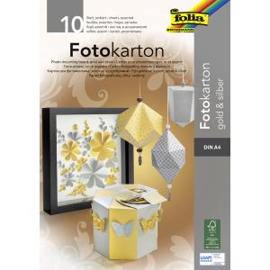 Fotokartonblock, DIN A4, 300 g/ qm, gold und silber folia 611 (4001868006117)