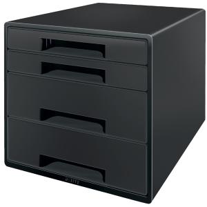 Schubladenbox Recycle CUBE, 4 Schübe, schwarz LEITZ 53720095 (4002432134618)