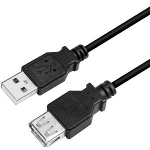 USB 2.0 Verlängerungskabel, schwarz, 2, 0 m LogiLink CU0010B (4052792052596)