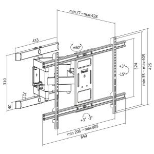 TV-Wandhalterung Full Motion, für 109, 22 - 228, 60cm LogiLink BP0115 (4052792060225)