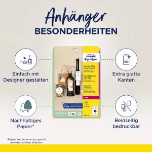 Anhänger, Karton, 220 g/ qm, Durchm: 60 mm AVERY Zweckform T2004-10 (4004182335352)