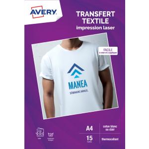 T-Shirt Transferfolie, DIN A4, weiß AVERY C9403-15 (5014702087653)