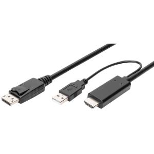 4K HDMI Adapterkabel - HDMI auf DisplayPort, 2, 0 m DIGITUS AK-330111-020-S (4016032481119)