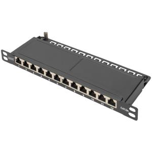 10' Patch Panel Kat.6A, 0, 5 HE, geschirmt, schwarz DIGITUS DN-91612S-SL-EA (4016032473176)