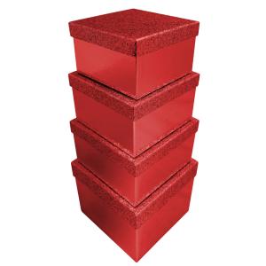 Geschenkboxen-Set 'Glitter silber', 4-teilig Clairefontaine X-31049-BXC (5033601005674)