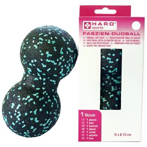 Faszien-Massage-Duoball, schwarz/ mint HARO 10179 (4062191101795)