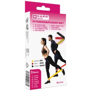 Fitness-Bänder-Set, leicht - medium, 3er-Set HARO 10189 (4062191101894)