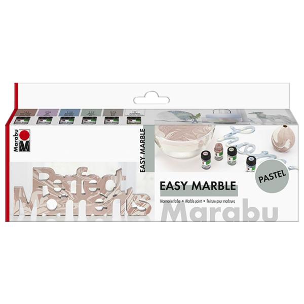 Marmorierfarbe 'easy marble', Set PASTELL Marabu 1305000000081 (4007751829580)