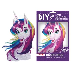 Bügelbild für DIY-Stoffschultüte, Einhorn ROTH 658096 (4028279550107)