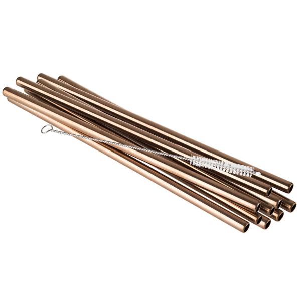 Trinkhalm, aus Edelstahl, Länge: 215 mm, kupfer APS 93383 (4004133933835)
