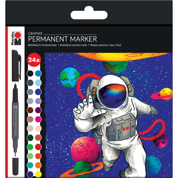 Permanent-Marker Graphix 'HERO OF GALAXY', 24er Etui Marabu 0147000000102 (4007751738769)