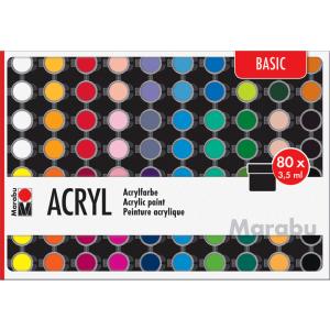 Acrylfarben-Set 'BASIC', 80 x 3, 5 ml Marabu 1210000000207 (4007751740045)
