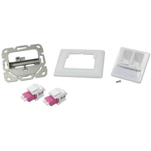 LogiLink Anschlussdose, 2 x LC-Duplex Kupplung, weiß NK4024 (4052792053197)