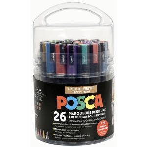 Pigmentmarker 'Pack XL Festif', 26er Set, sortiert POSCA POSCA/20+6 002 (3296280039695)